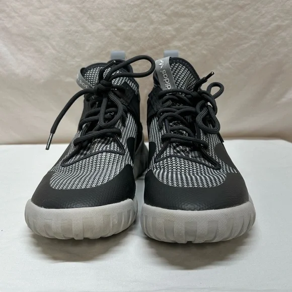 Men’s Adidas Gray and Black Tubular x High Cut Tennis Shoes Size 9 - Picture 11 of 16